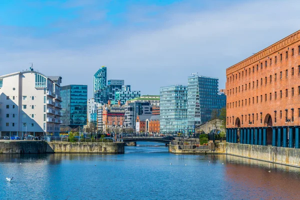 Weergave Van Het Business Center Van Liverpool Queens Dock Englan — Stockfoto