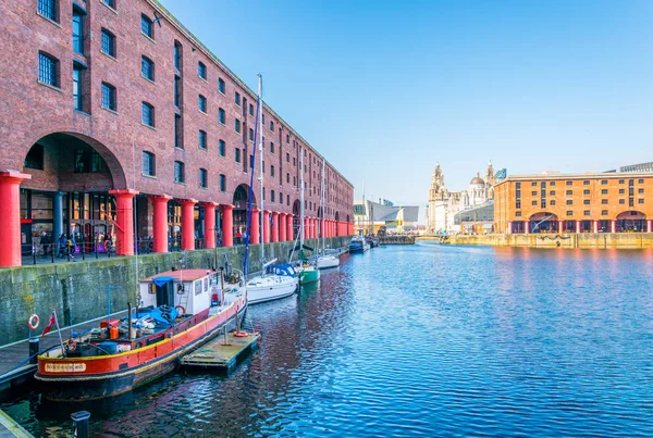 Albert Dock Liverpool Solig Dag Englan — Stockfoto