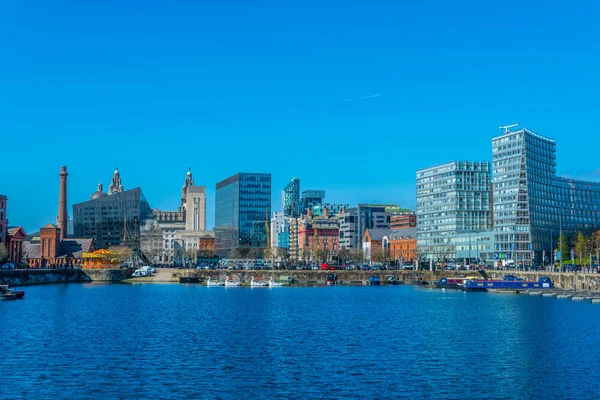 Weergave Van Het Business Center Van Liverpool Door Albert Dock — Stockfoto