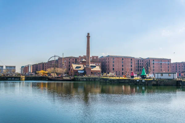 Vista Del Muelle Albert Casa Bombas Liverpool Englan — Foto de Stock