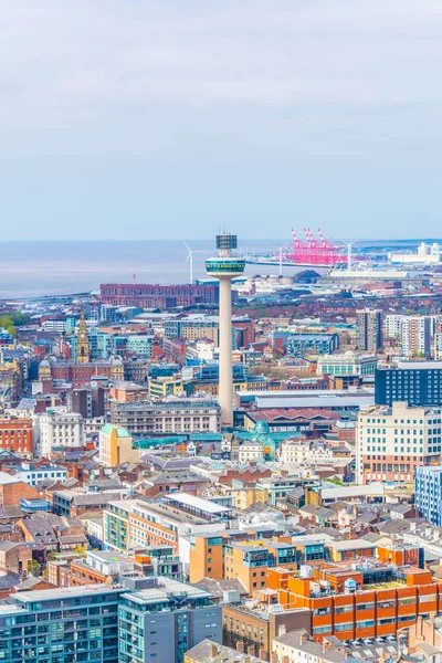 Liverpool Reino Unido Abril 2017 Vista Aérea Torre Cidade Rádio — Fotografia de Stock