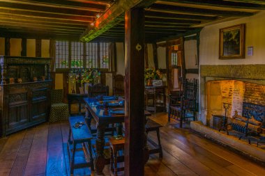 Stratford Upon Avon, İngiltere, 8 Nisan 2017: Stratford upon Avon, Englan Hall'un Croft içinin