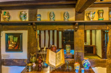 Stratford Upon Avon, İngiltere, 8 Nisan 2017: Stratford upon Avon, Englan Hall'un Croft içinin