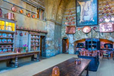 Stamford, Englan yakınındaki Burghley evin iç Stamford, Birleşik Krallık, 9 Nisan 2017: