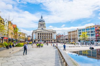 Nottingham, Birleşik Krallık, 11 Nisan 2017: görünüm Nottingham, Englan Belediye Binası
