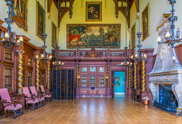 STAMFORD, UNITED KINGDOM, 9 апреля 2017: Interior of the Burghley house near Stamford, Englan
