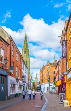 Leicester, Büyük Britanya, 10 Nisan 2017: guild hall ve leicester, Englan Katedrali