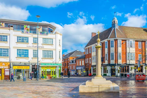 Leicester Reino Unido Abril 2017 Praça Saint Nicholas Leicester Inglaterra — Fotografia de Stock