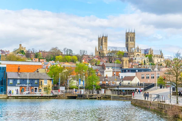 Lincoln Reino Unido Abril 2017 Catedral Lincoln Com Vista Para — Fotografia de Stock