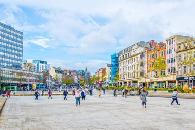Nottingham, Englan Belediye Binası önünde bir kare görünümünü Nottingham, Birleşik Krallık, 11 Nisan 2017: