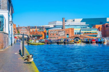 Birmingham, Birleşik Krallık, 9 Nisan 2017: tekneler regency wharf Birmingham, Englan