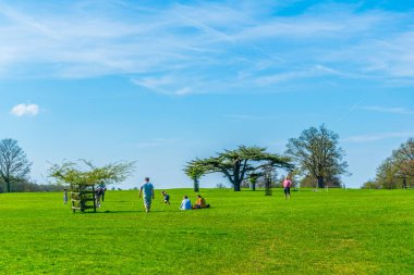 Stamford, İngiltere, 9 Nisan 2017: Burghley görünümü Emlak Stamford, Englan içinde
