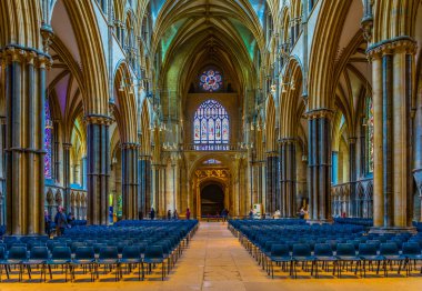 Lincoln, Birleşik Krallık, 10 Nisan 2017: iç Lincoln Katedrali, Englan