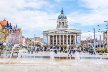 Nottingham, Birleşik Krallık, 11 Nisan 2017: görünüm Nottingham, Englan Belediye Binası