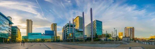 Manchester United Kingdom Апреля 2017 Media City Manchester Sunset Englan — стоковое фото