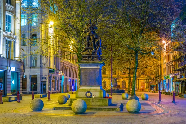 マンチェスター イギリス 2017 マンチェスター イングランドの聖アン広場の夜景 — ストック写真