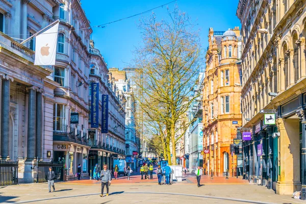 Birmingham United Kingdom April 2017 View Shopping Street Central Birmingham — Stock Photo, Image