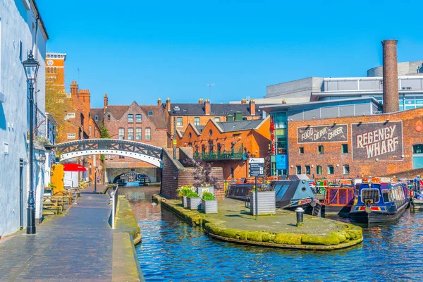 Birmingham Storbritannien April 2017 Båtar Regency Wharf Birmingham Englan — Stockfoto