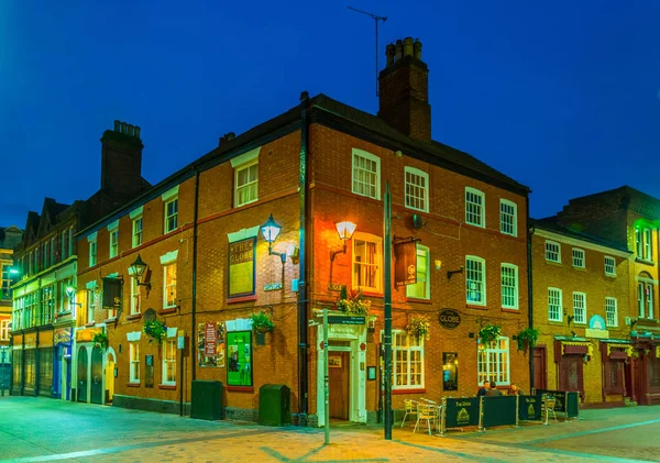 Leicester Reino Unido Abril 2017 Vista Noturna Pub Leicester Inglaterra — Fotografia de Stock