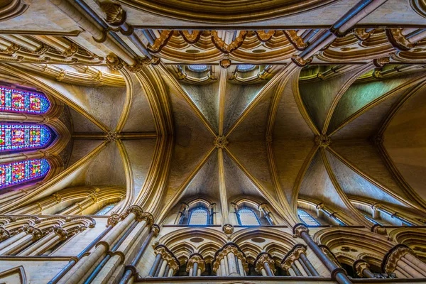 Lincoln United Kingdom April 2017 Ceiling Lincoln Cathedral Englan — Stock Photo, Image