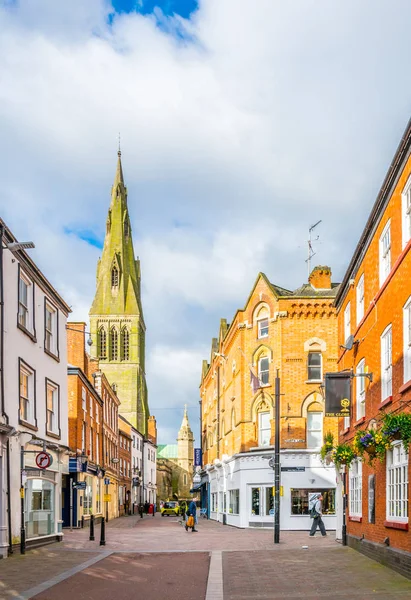 Leicester Verenigd Koninkrijk April 2017 Mensen Lopen Een Straat Leicester — Stockfoto