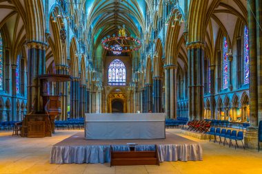 Lincoln, Birleşik Krallık, 10 Nisan 2017: iç Lincoln Katedrali, Englan