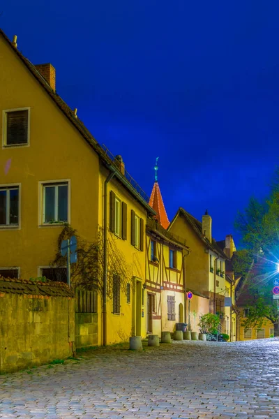 Vista Nocturna Callejón Que Pasa Por Kaiserberg Nurnberg Alemania —  Fotos de Stock