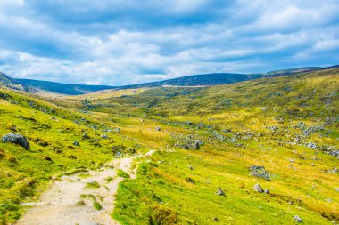 Glendalough, Irelan alt ve üst Gölü havadan görünümü