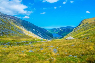Glendalough, Irelan alt ve üst Gölü havadan görünümü
