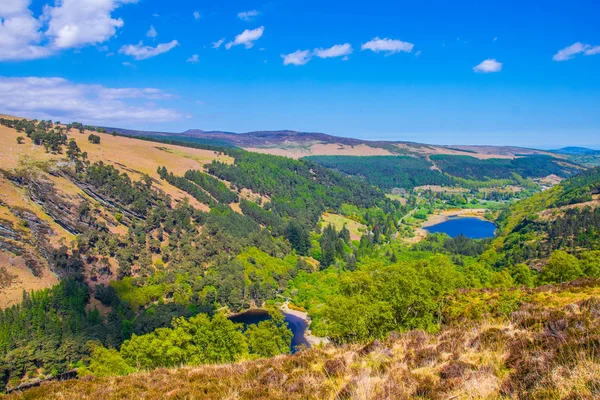 Luftaufnahme Des Oberen Und Unteren Sees Glendalough Irland — Stockfoto