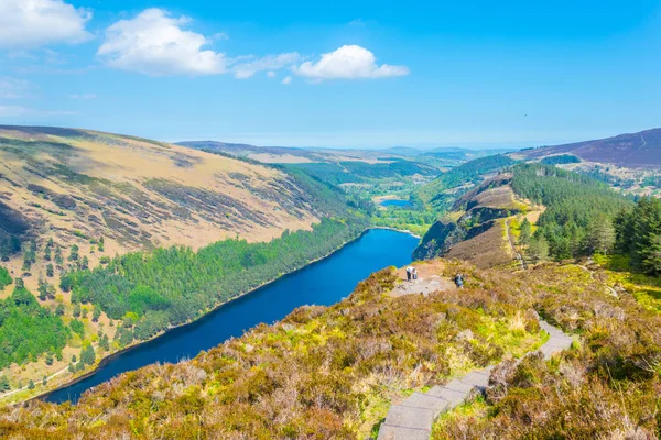 Luftaufnahme Des Oberen Und Unteren Sees Glendalough Irland — Stockfoto