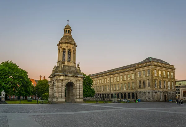 Campanile inside of the trinity college campus in Dublin, irelan