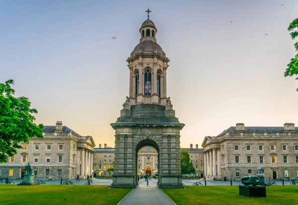 Campanile inside of the trinity college campus in Dublin, irelan