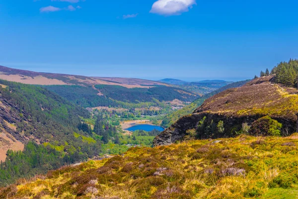 Widok Lotu Ptaka Jeziora Górnego Glendalough Irlandii Nowy — Zdjęcie stockowe