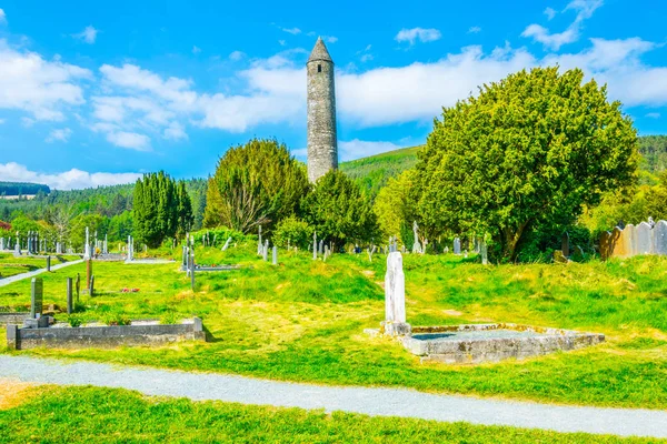 Antiguo Cementerio Glendalough Irlandes — Foto de Stock