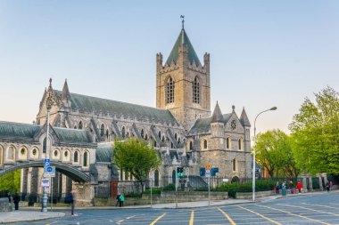 Christ church Katedrali Dublin, Irelan gün batımı görünümü