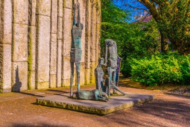 Saint Stephen's Green park Dublin, Irelan bir heykeli görünümünü