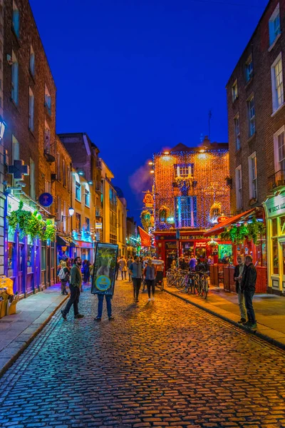 Dublin Irland Mai 2017 Nachtansicht Des Tempelbar Viertels Zentrum Dublins — Stockfoto