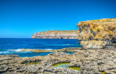 Dwejra, eski azure pencere görünümünü bağlantısı, Gozo, Malt