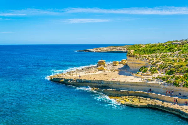 Saint Peters Poolen Nära Marsaxlokk Malt — Stockfoto