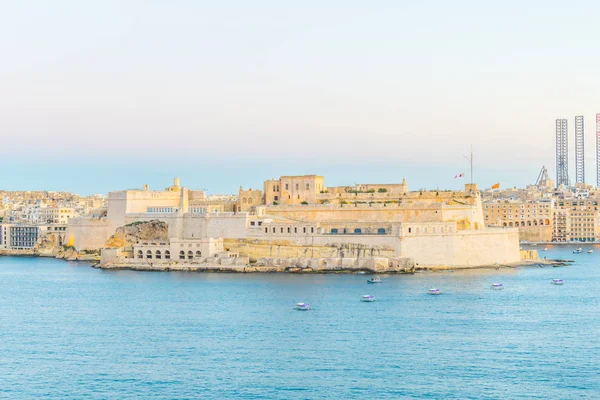 Вид Закат Форта Анджело Мальте — стоковое фото