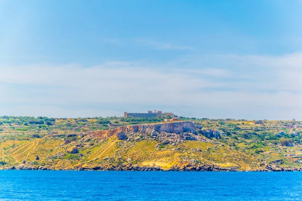 Вид Неровное Побережье Мальты Вблизи Бугиббы Мальта — стоковое фото