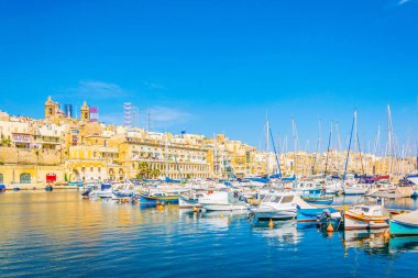 Görünümü grand harbour Marina şehir, Malt Birgu ve Senglea arasında
