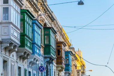 Sliema, Malt eski şehir tarihi evlerin cepheler