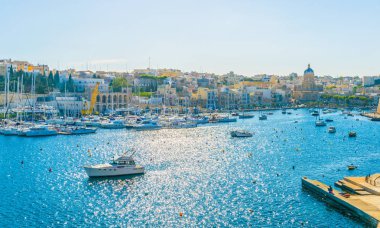 Görünümü grand harbour Marina yakınındaki Birgu, Malt