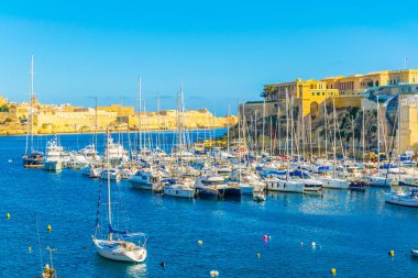 Görünümü grand harbour Marina yakınındaki Birgu, Malt