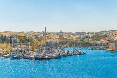 Görünümü grand harbour Marina yakınındaki Birgu, Malt
