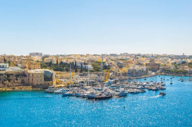 Görünümü grand harbour Marina yakınındaki Birgu, Malt