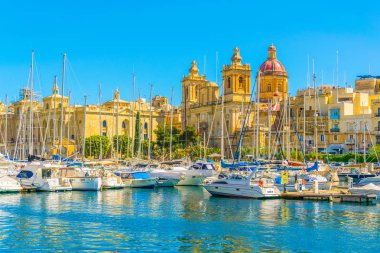 Görünümü grand harbour Marina şehir, Malt Birgu ve Senglea arasında
