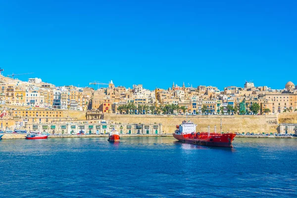 Kustlijn Van Valletta Met Victoria Gate Valletta Mout — Stockfoto